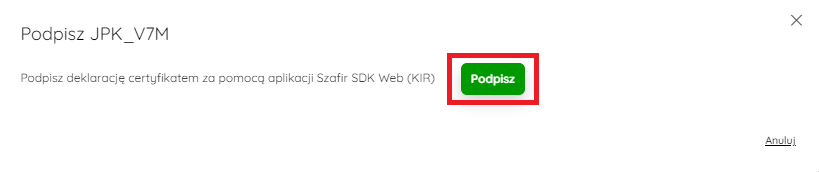 Wybór certyfikowanego podpisu elektronicznego