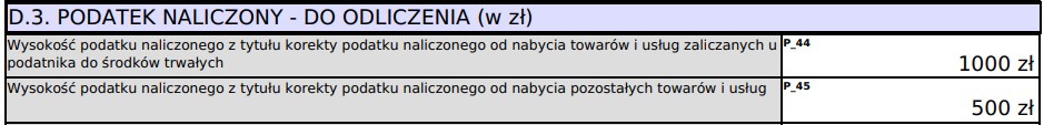 Pola P_44 i P_45 w części deklaracyjnej