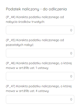 Pola od P_44 do P_47 na formularzu deklaracji JPK_V7
