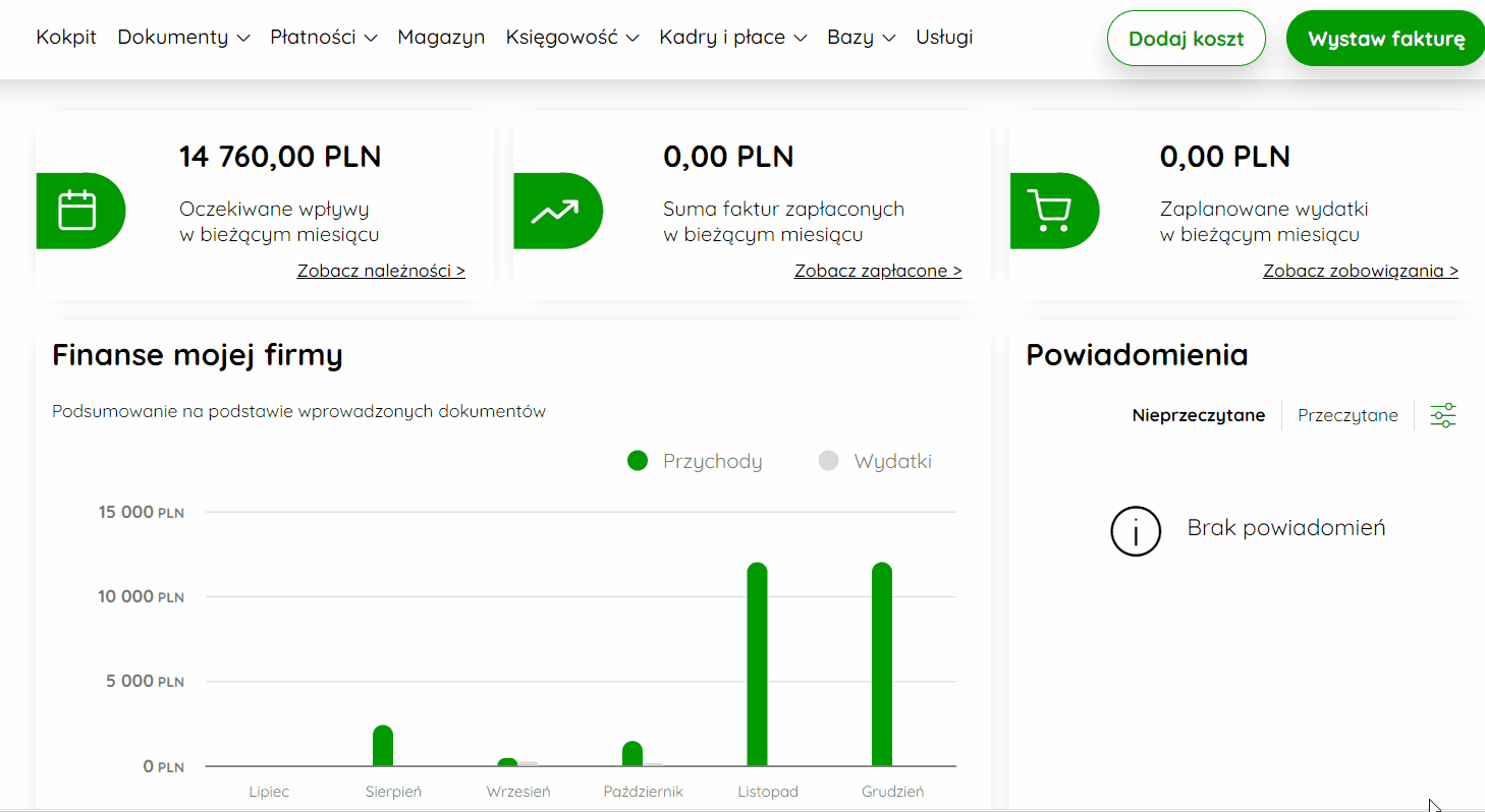 Pobieranie ewidencji przychodów dla ryczałtu