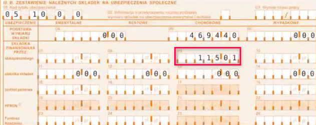 Deklaracja ZUS RCA ze składką chorobową