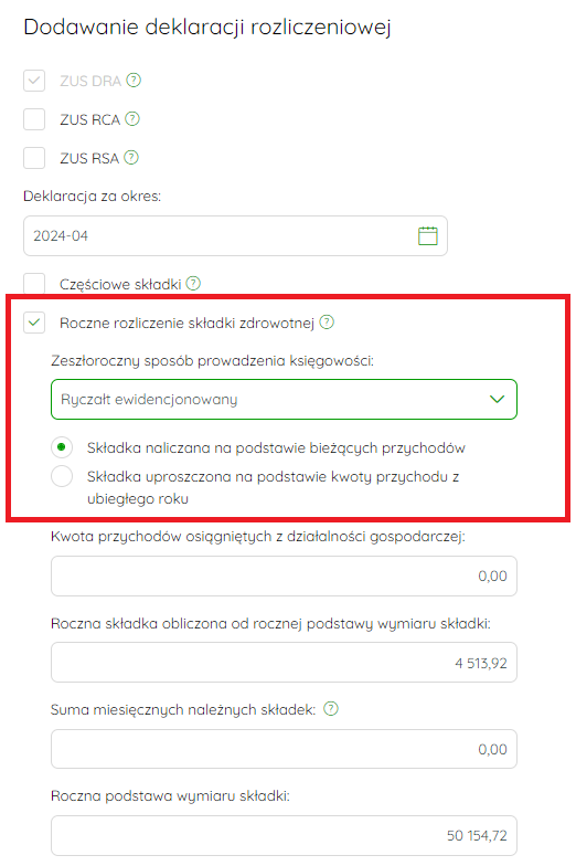 Wybór sposobu naliczania składki zdrowotnej dla ryczałtu