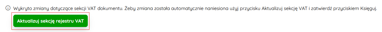 Przycisk Edytuj przy zaksięgowanym dokumencie