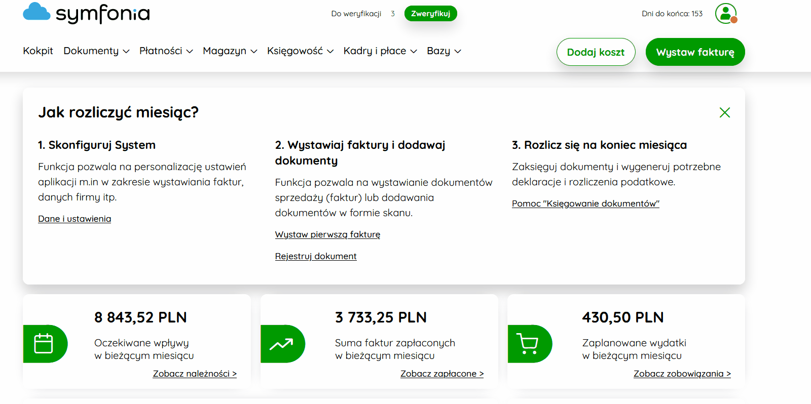 Zakładka Zadania w obiegu dokumentów