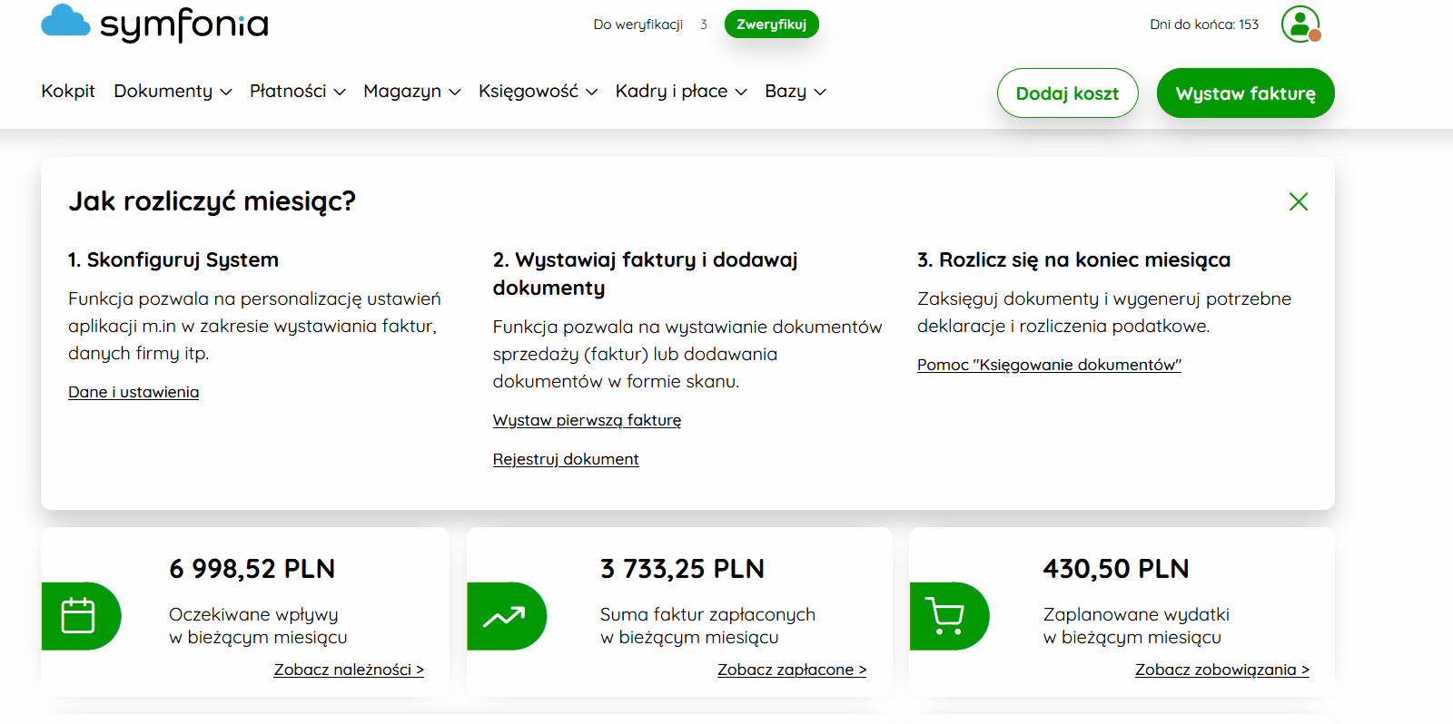 Opcje akceptacji dokumentu w zakładce Zadania