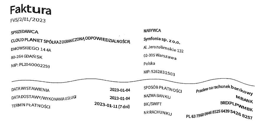 Przykład dokumentu z elementami zasłaniającymi treść