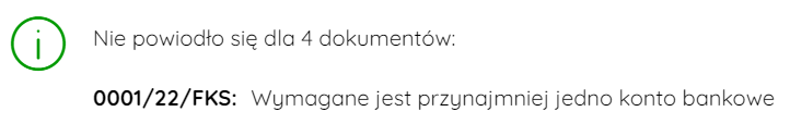 Komunikat o braku rachunku bankowego