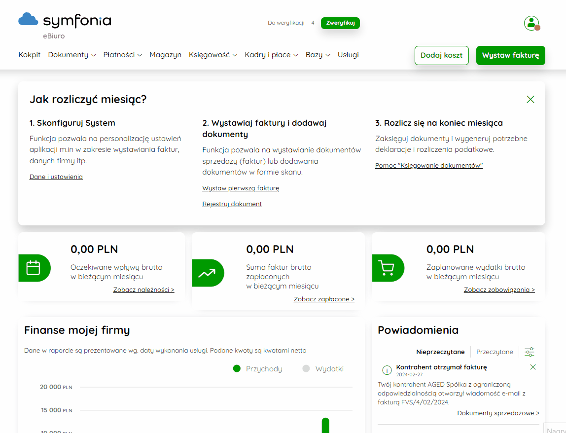 Wysyłanie faktury z listy dokumentów