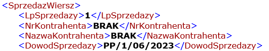 Dane kontrahenta w deklaracji JPK_V7