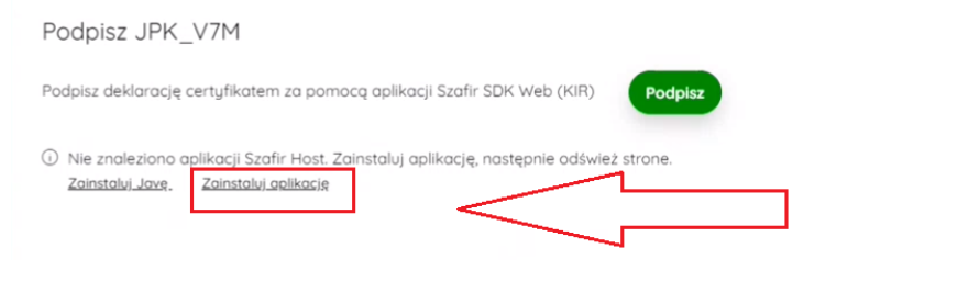 Pobieranie pliku instalacyjnego Szafir Host