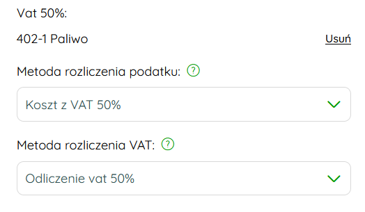 Ustawienia planu kont, przykład trzeci