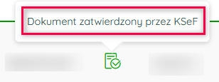 Status dokumentu zatwierdzonego przez KSeF