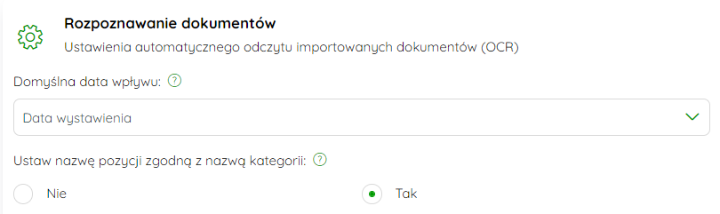Opcja ustawiania nazwy pozycji zgodnej z kategorią