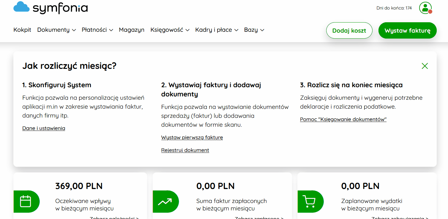 Dodawanie rachunku bankowego w ustawieniach