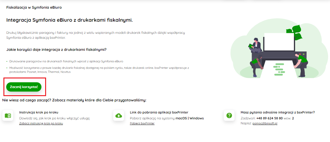 Włączanie integracji z drukarką fiskalną w ustawieniach